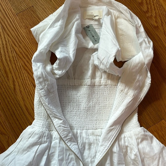 Anthropologie The Tommie Cap-Sleeve Smocked Front-Zip Shirt Dress Size XSP NWT - Picture 10 of 13